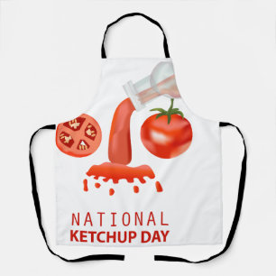Delantal Rótulo del Día Nacional del Ketchup