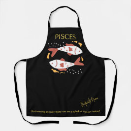 Delantal Rótulo Pisces Zodiac y cita regalo elegante modern