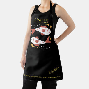 Delantal Rótulo Pisces Zodiac y cita regalo elegante modern