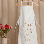 Delantal Rótulo Zodiaco moderno Virgo de Oro | Tierra de el<br><div class="desc">Rótulo Zodiaco moderno Virgo de Oro | Tierra de elementos</div>
