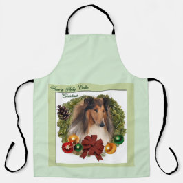Delantal Rough Collie Navidades