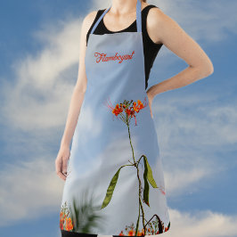 Delantal Royal Poinciana Flamboyant Flower Sky Blue