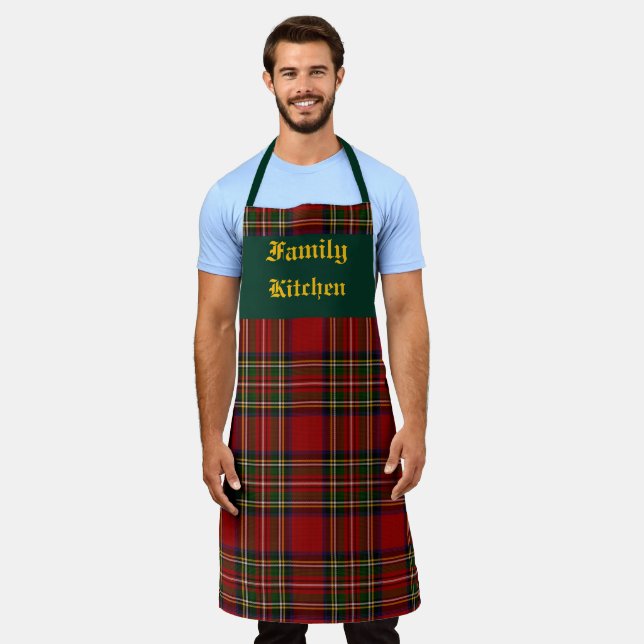 Delantal Royal Stewart Clan Tartan Plaid Personalizado (Gastado)