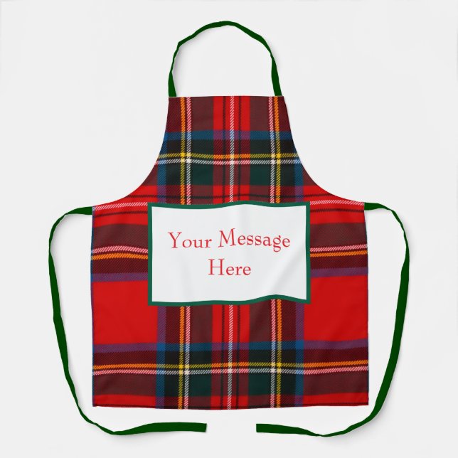Delantal Royal Stewart Plaid PERSONALIZAR Unisex (Anverso)