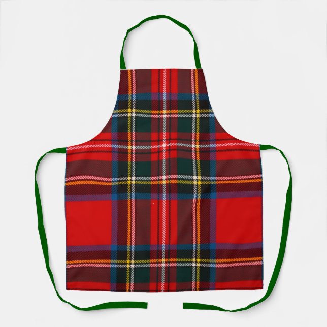 Delantal Royal Stewart Red Plaid Green Strap (Anverso)