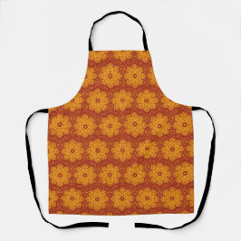 Delantal Royal yellow and red mandala pattern