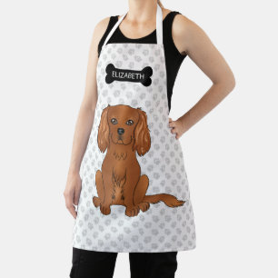 Delantal Ruby Cavalier King Charles Spaniel Dog & Name