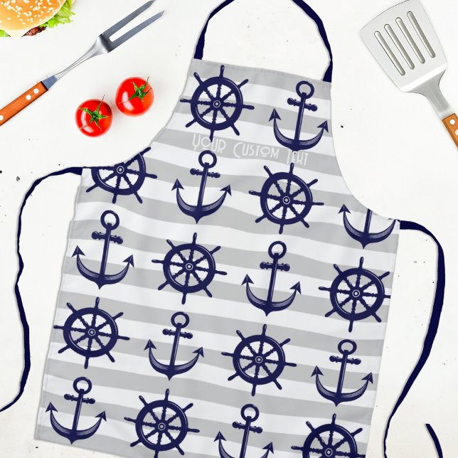 Delantal Rueda de la barca del anclaje azul de la marina a  (Subido por el creador)