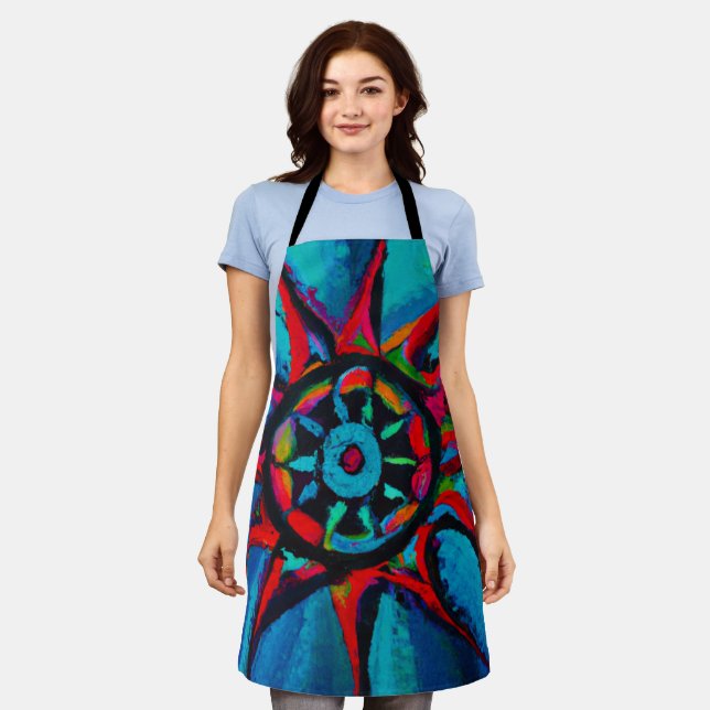 Delantal Rueda Roja y Azul (Gastado)