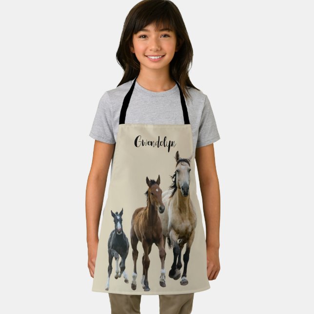 Delantal Running Horses Name Template All-Over Print Apron (in situ)
