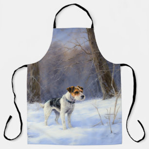 Delantal Russell Terrier deja que nieve Navidades