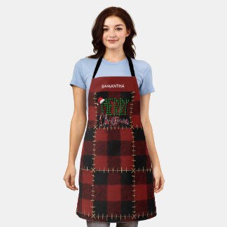 Delantal Rustic Buffalo Red Buffalo Plaid Customizable Name