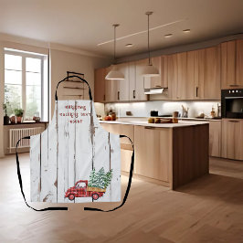 Delantal Rustic Farmhouse Molesta Camión Rojo de Madera