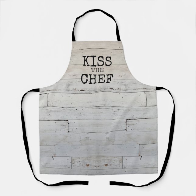 Delantal Rustic Funny Kiss el chef (Anverso)
