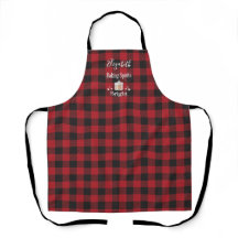 Rustic Red Plaid Cookies Holiday Baking Apron