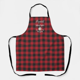 Delantal Rustic Red Plaid Cookies Holiday Baking Apron