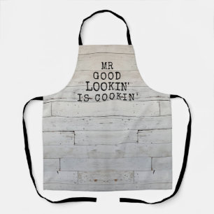 Delantal Rustic Wood Funny Mr Good Lookin