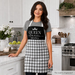 Delantal Rústica reina de Gingham del Apron de la Cocina