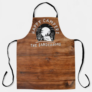 Delantal Rústico Happy Campers Familia Tent Pine Trees