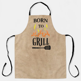 Delantal Rústico nacido a la parrilla de un asador negro