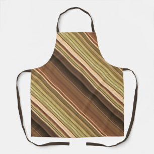 Delantal Rústico Oak Brown y Green Stripe