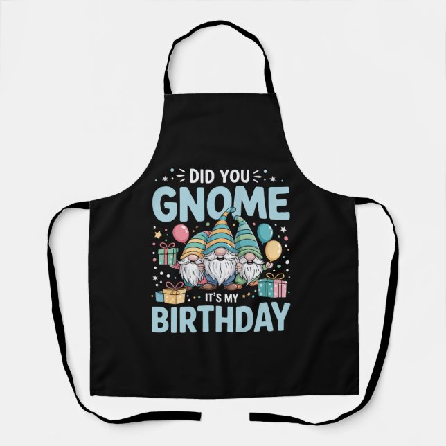Delantal ¿Sabes que es mi cumpleaños Fiesta de Gnomos Gnome (Anverso)