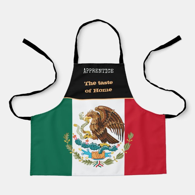Delantal Sabor a casa y bandera mexicana, México/cocina (Anverso)