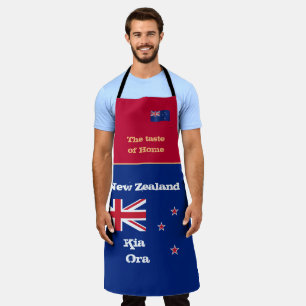 Delantal Sabor de casa y bandera de Nueva Zelanda / Cocina 