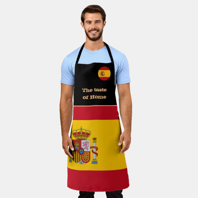 Delantal Sabor del hogar, Bandera Española, España/Cocina E (Gastado)
