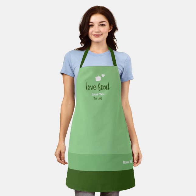 Delantal sage-apron, chef de comida de amor (Gastado)