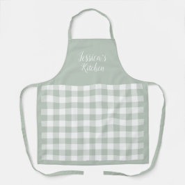 Delantal Sage Gingham Apron personalizado