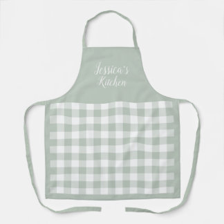 Delantal Sage Gingham Apron personalizado