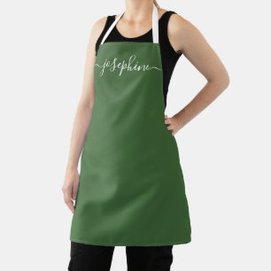 Delantal Sage Green Botanica Moda Elegante guión Nombre
