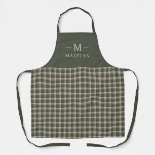 Delantal Sage Green Elegant Monogramado