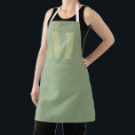 Delantal Sage Green Modern Minimal Monograma Nombre inicial<br><div class="desc">El Sage Green Modern Minimal Monograma Nombre Inicial Apron,  el regalo perfecto para quien le guste cocinar o artesanar!</div>