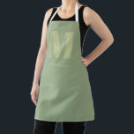 Delantal Sage Green Modern Minimal Monograma Nombre inicial<br><div class="desc">El Sage Green Modern Minimal Monograma Nombre Inicial Apron,  el regalo perfecto para quien le guste cocinar o artesanar!</div>