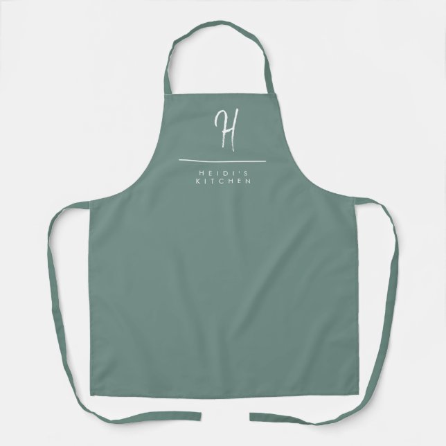 Delantal Sage Oasis Monogramado Apron (Anverso)