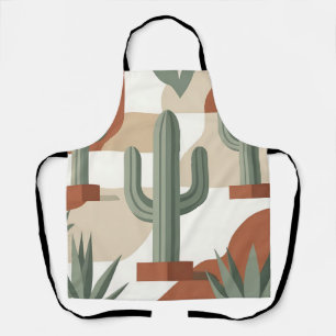 Delantal Sage Verde Moderno Cactus Terracota Desierto