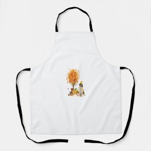 Delantal Saint Bernard Dog Silhouette Pumpkin Autumn Gracia