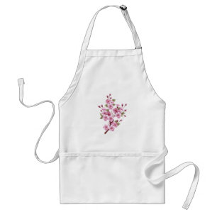 Delantal Sakura rosa sobre fondo de pintura