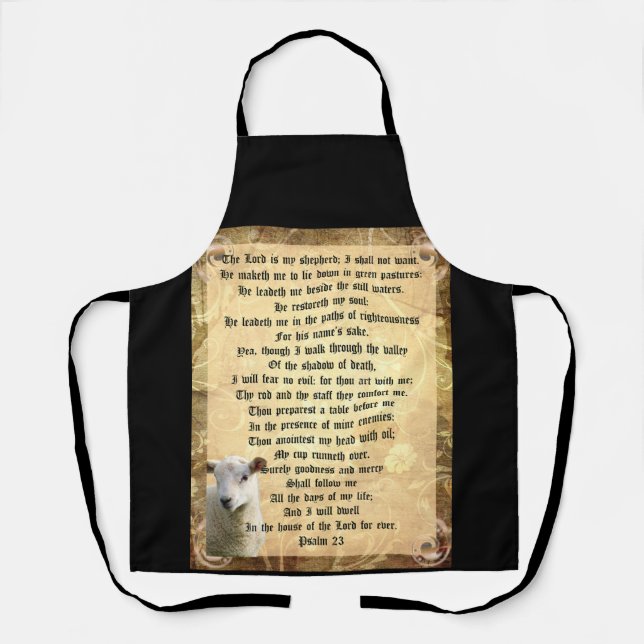 Delantal Salmo 23 con cordero (Anverso)