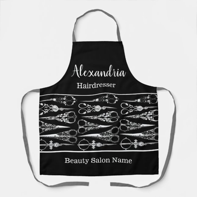 Delantal Salon Apron Scissors Personalizado Salon Nombre Un (Anverso)