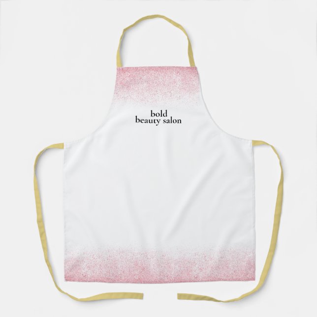 Delantal Salón de belleza de Purpurina rosa Lite (Anverso)