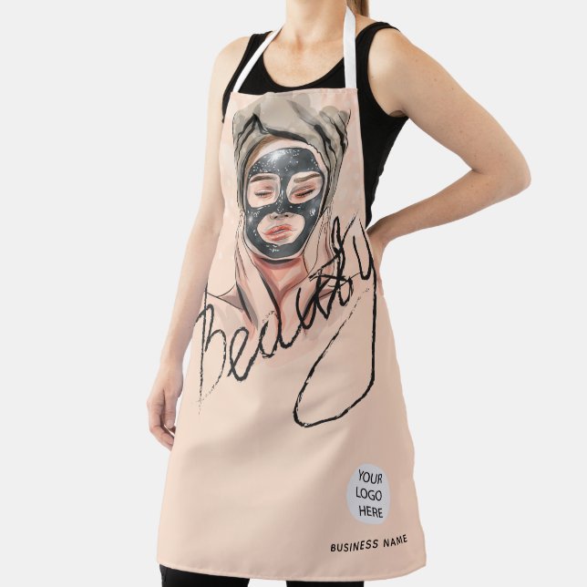 Delantal Salón de belleza Logotipo de negocios (in situ)
