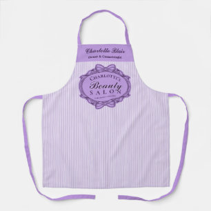 Delantal Salón de Belleza Purple Vintage Frame Cosmética