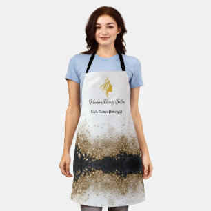 Delantal Salón de Estilista Peluquero Dorado y Negro