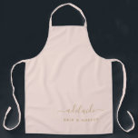 Delantal Salón de maquillaje artístico estilista Rubor Pink<br><div class="desc">Moderno Rubor Pink Gold Hair Estilista Artista De Maquillaje Salon Apron.</div>
