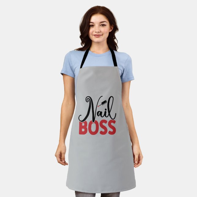 Delantal Salón de Nail del jefe de la cola de moda (Gastado)