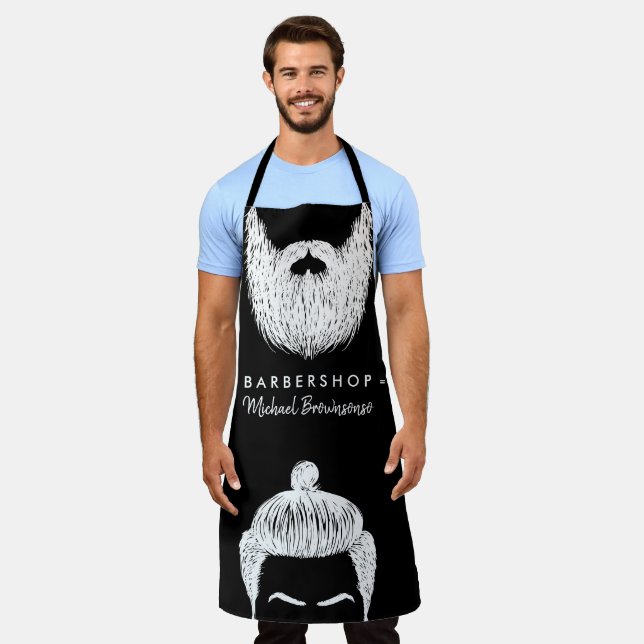 Delantal Salón de Peluquería y Barba Bigote (Gastado)