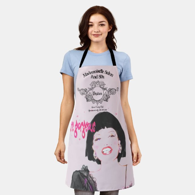 Delantal Salon Spa Apron Textos Glamorosos Cara Sparkles (Gastado)